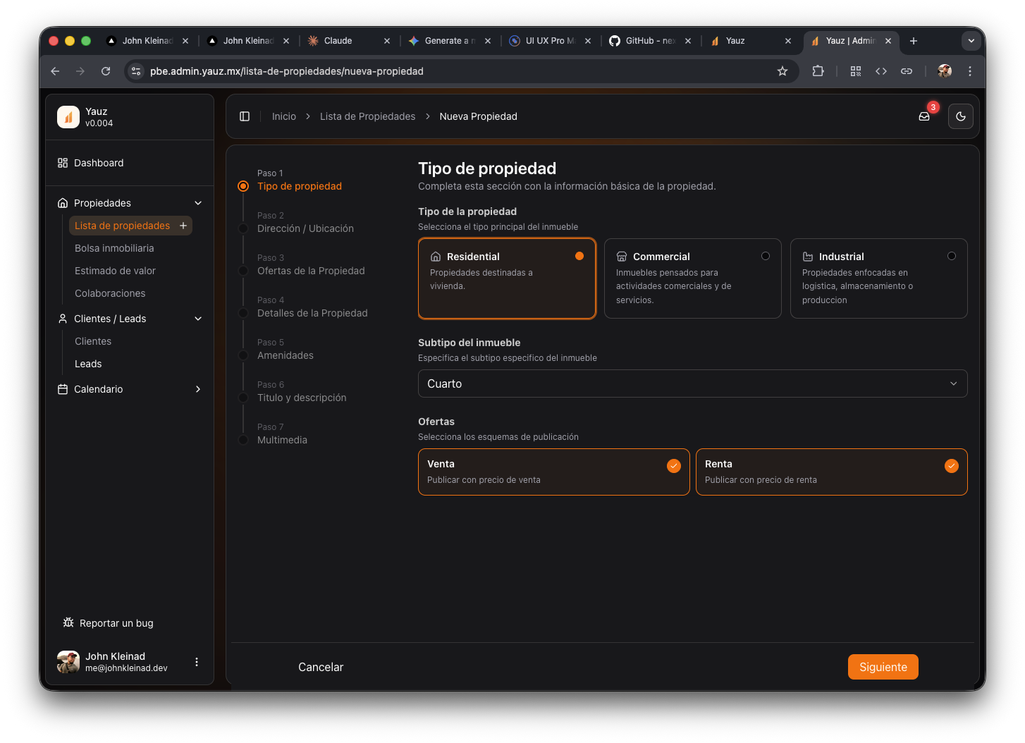 Landing page